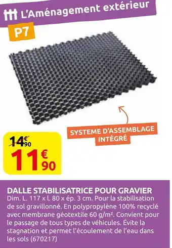 Dalle stabilisatrice pour gravier