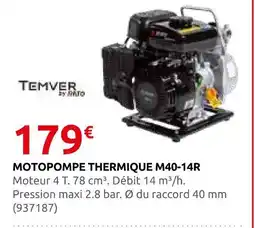 Rural Master Temver motopompe thermique m40-14r offre