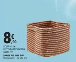 E.Leclerc TITO Panier pli jute offre