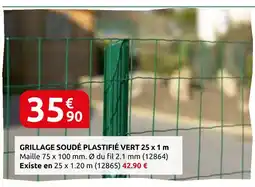 Rural Master Grillage soudé plastifié vert 25 x 1 m offre