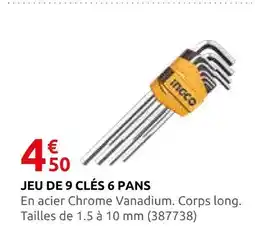 Rural Master Jeu de 9 clés 6 pans offre
