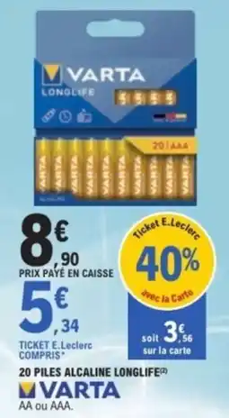 E.Leclerc VARTA Piles alcaline offre