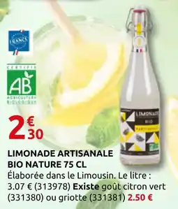 Rural Master Limonade artisanale bio nature 75 cl offre