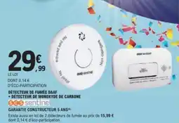 E.Leclerc SCS sentinel DÉTECTEUR DE FUMÉE DA AF + DÉTECTEUR DE MONOXYDE DE CARBONE offre