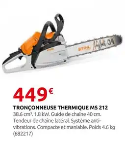 Rural Master Stihl tronçonneuse thermique ms 212 offre