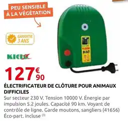 Rural Master Kiciv électrificateur de clôture pour animaux difficiles offre