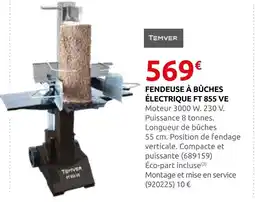 Rural Master Temver fendeuse à bûches électrique ft 855 ve offre
