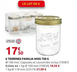 Rural Master Le parfait 6 terrines familia wiss 750 g offre