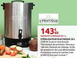 Rural Master Le pratique stérilisateur électrique 30 l offre