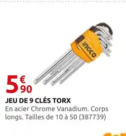 Rural Master Jeu de 9 clés torx offre