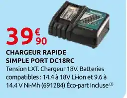 Rural Master Chargeur rapide simple port dc18rc offre