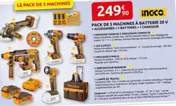 Rural Master Ingco pack de 5 machines à batterie 20 v offre