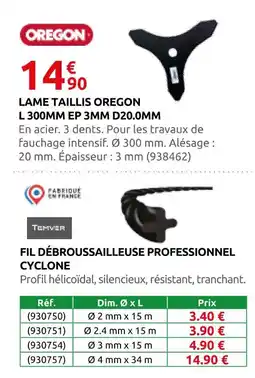 Rural Master Oregon lame taillis l 300mm ep 3mm d20.0mm offre