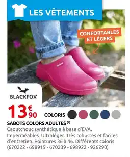 Rural Master Blackfox sabots colors adultes offre