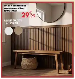 Maxi Bazar Lot de 4 panneaux de soubassement beny offre