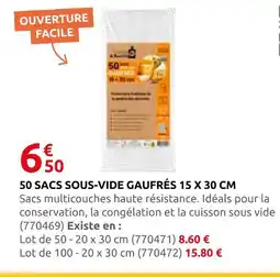 Rural Master 50 sacs sous-vide gaufrés 15 x 30 cm offre