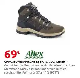 Rural Master Altex chaussures marche et travail galibier offre