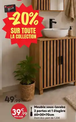Maxi Bazar Meuble sous-lavabo 2 portes et 1 étagère offre
