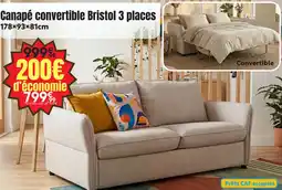 Maxi Bazar Canapé convertible bristol 3 places offre