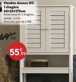 Maxi Bazar Meuble dessus wc 1 étagère offre