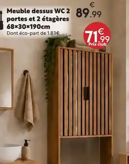 Maxi Bazar Meuble dessus wc 2 portes et 2 étagères offre