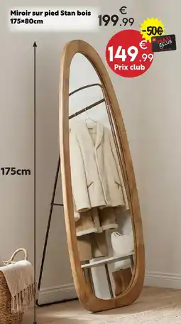 Maxi Bazar Miroir sur pied stan bois offre