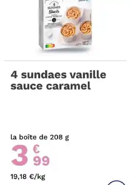 Picard Pilou 4 Sundaes Glacés offre