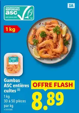 Lidl Asc gambas entières cuites offre