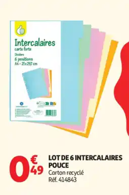 Auchan Intercalaires carte forte offre