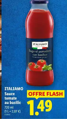 Lidl Italiano sauce tomate au basilic offre