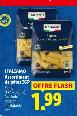 Lidl Italiano assortiment de pâtes igp offre