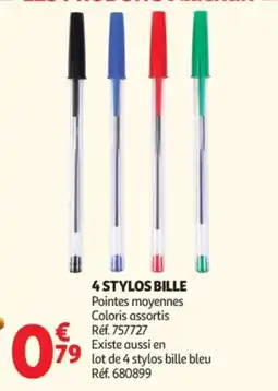 Auchan 4 STYLOS BILLE offre