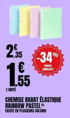E.Leclerc Chemise rabat élastique rainbow pastel offre