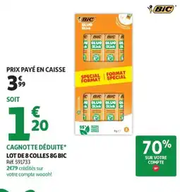 Auchan Bic lot de 8 colles offre