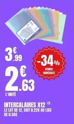 E.Leclerc Intercalaires x12 offre