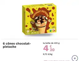 Picard 6 cones chocolat-pistache offre