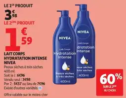 Auchan Nivea lait corps hydratation intense offre