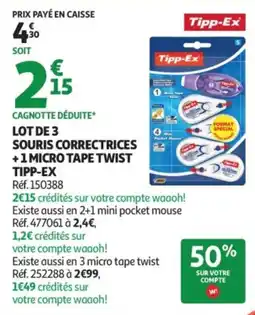 Auchan Tipp-Ex Souris correctrices offre