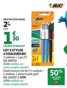 Auchan BIC Stylos offre