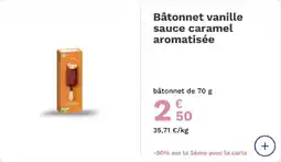 Picard Card Bâtonnet vanille sauce caramel aromatisée offre