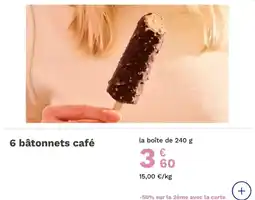 Picard 6 batonnets cafe offre