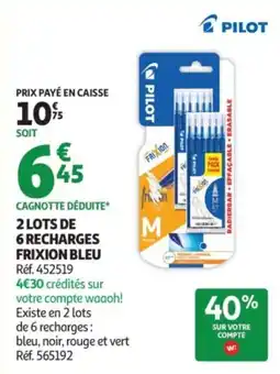 Auchan PILOT FRIXION BLEU offre