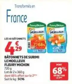 Auchan Supermarché Fleury michon - bâtonnets de surimi le moelleux offre