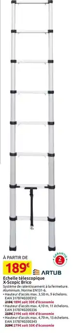 ARTUB Echelle télescopique X-Scopic Brico