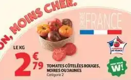 Auchan Supermarché Tomates côtelées rouges, noires ou jaunes offre