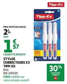 Auchan Tipp-Ex Stylos correcteurs offre