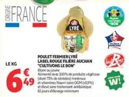 Auchan Supermarché Auchan - poulet fermier lyre label rouge filière cultivons le bon offre