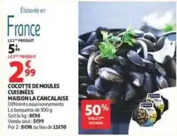 Auchan Supermarché La cancalaise - cocotte de moules cuisinées maison offre