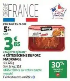 Auchan Supermarché Madrange - 4 côtes échine de porc offre