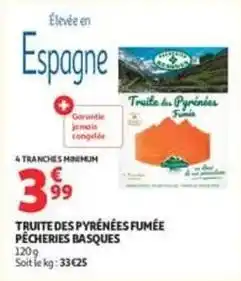 Auchan Supermarché Truite des pyrénées fumée offre